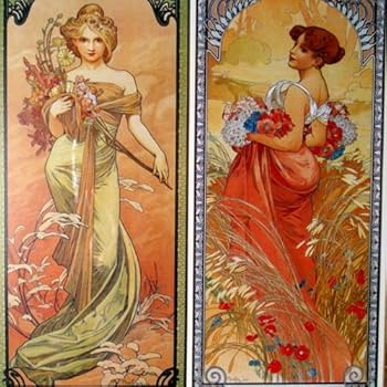 Amazon.co.jp: ポスター アルフォンス ミュシャ 連作 四季 1900